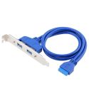 USB3.0 20P F/2AF PCI Rear Baffle Cable (Blue)
