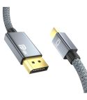 Mini DP Male to 8K DisplayPort 1.4 Male HD Braided Adapter Cable, Cable Length: 2m
