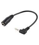 2.5mm Right Angle Male Plug to 3.5mm Female Jack Stereo AUX Audio DC Power Adapter Converter Cable, Length: 14cm