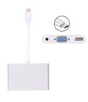 USB-C / Type-C 3.1 to VGA & HDMI & 3.5mm Video Audio Adapter, For Laptop & Notebook & MacBook 12 inch & MacBook Pro(Silver)