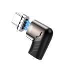 X20 100W PD USB-C / Type-C Female to USB-C / Type-C Elbow Magnetic Charging Adapter(Black)