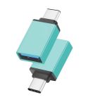 Aluminum Alloy USB-C / Type-C 3.1 Male to USB 3.0 Female Data / Charger Adapter(Blue)