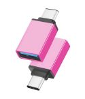 Aluminum Alloy USB-C / Type-C 3.1 Male to USB 3.0 Female Data / Charger Adapter(Magenta)