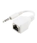 CAT5 RJ45 Socket to 3.5mm 4 Pole Male Plug Audio Ethernet LAN Network Adapter, Total Length: about 13cm