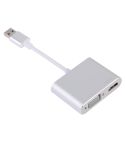 2 in 1 USB 3.0 to HDMI + VGA Adapter(Silver)