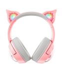 B5 Cat Ear Design USB-C / Type-C RGB Wireless Bluetooth HiFi Headset (Pink)