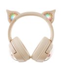 B5 Cat Ear Design USB-C / Type-C RGB Wireless Bluetooth HiFi Headset (Beige)