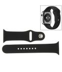 For Apple Watch Sport 38mm High-performance Longer Silicone Sport Watch Band with Pin-and-tuck Closure(Black)