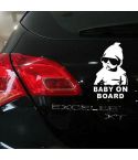 Baby On Board Pattern Vinyl Car Sticker, Size: 20cm x 13cm(White)