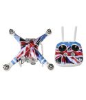 4D Imitation Carbon Fiber PVC Water Resistance Sticker Kit for DJI Phantom 3 Quadcopter & Remote Controller & Battery(UK Flag Pattern)