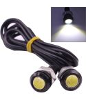 2 PCS 2x 2W Waterproof Eagle Eye Light White LED Light for Vehicles, Cable Length: 60cm(Black)