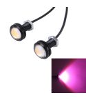 2 PCS 3W  Waterproof Eagle Eye light LED Light for Vehicles, Cable Length: 60cm(Pink Light)