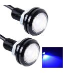 2 PCS 2x 3W  Waterproof Eagle Eye light  White LED Light for Vehicles, Cable Length: 60cm(Blue Light)