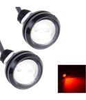 2 PCS 2x 3W 120LM Waterproof Eagle Eye light  White LED Light for Vehicles, Cable Length: 60cm(Red)