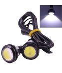 2 PCS 2x 3W 120LM Waterproof Eagle Eye light  White LED Light for Vehicles, Cable Length: 60cm(Black)