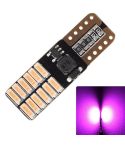 2 PCS T10 4.8W 720LM Pink Light 24 SMD 4014 LED Error-Free Canbus Car Clearance Lights Lamp, DC 12V