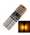 2 PCS T10 4.8W 720LM Yellow Light 24 SMD 4014 LED Error-Free Canbus Car Clearance Lights Lamp, DC 12V
