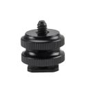 Reinforced Hot Shoe Aluminum Alloy 1/4 inch Screw Adapter with Double Nut for DSLR Cameras, GoPro HERO9 Black /HERO8 Black /7 /6/ 5 /5 Session /4 /3+ /3 /2 /1