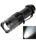 SK68 180lm Zoom Lens LED Flashlight, Q3-WC LED,  1-Mode, White Light, with Clip(Black)