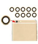 10 Pairs for iPhone 6 & 6s Rear Camera Lens with Bezel(Gold)