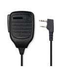 Clip-on Speaker Microphone for Walkie Talkies, 3.5mm + 2.5mm Earphone + Mic Plug(Black)