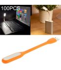 100 PCS Portable Mini USB 6 LED Light, For PC / Laptops / Power Bank, Flexible Arm, Eye-protection Light(Orange)