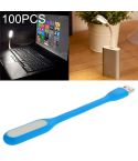 100 PCS Portable Mini USB 6 LED Light, For PC / Laptops / Power Bank, Flexible Arm, Eye-protection Light(Blue)