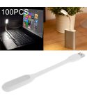 100 PCS Portable Mini USB 6 LED Light, For PC / Laptops / Power Bank, Flexible Arm, Eye-protection Light(White)