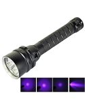 5 x XPE 15W Diving Flashlight, 5000 LM UV Purple Light, Diving Depth: 150m (Black)