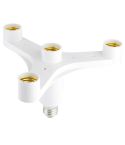 Lamp Holder Converter E27 1 Turn 4 (E27) Lamp Holder Bulb Adapter Converter (White)