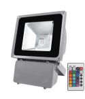 80W Waterproof Floodlight Lamp , RGB LED Light with Remote Control, AC 85-265V(Black)