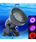 2.3W Waterproof Spotlights, 36 LED Amphibious Fish tank / Aquarium Colorful Light, Waterproof depth: 1-1.5m(Black)