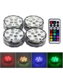 4 PCS Colorful Remote Control Decoration Diving Lamp, 10-LED  with Remote Control(White)