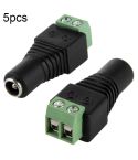 5pcs 5.5mm x 2.1mm DC Power Female Jack to 2 Conductor Screw Down Connector for LED Light Controller