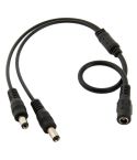 5.5mm x 2.1mm DC Power Female Barrel to 2 Male Barrel Connector Cable for LED Light Controller, Length: 35cm