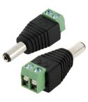 5.5mm x 2.1mm DC Power Male Jack to 2 Conductor Screw Down Connector for LED Light Controller
