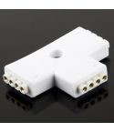 4 Pin 3 Way T Shape Female Connector for RGB LED Flexible Strip