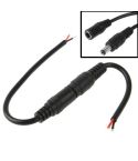 5.5 x 2.1mm DC Power Female Barrel to Male Barrel Connector Adaptor for LED Light Controller, Length: 20cm (Black)