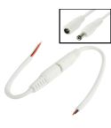 5.5 x 2.1mm DC Power Female Barrel to Male Barrel Connector Adaptor for LED Light Controller, Length: 20cm (White)