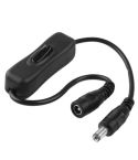 5.5 x 2.1mm DC Power Plug Male to Female Extension Connector Cable with ON / OFF Switch, Length: 30cm(Black)