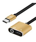 ENKAY Hat-prince HC-10 USB-C / Type-C + 3.5mm Jack to USB-C / Type-C Charge Audio Adapter Cable