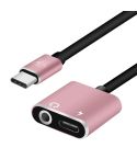 ENKAY Hat-prince HC-10 USB-C / Type-C + 3.5mm Jack to USB-C / Type-C Charge Audio Adapter Cable