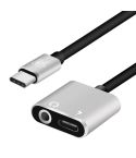 ENKAY Hat-prince HC-10 USB-C / Type-C + 3.5mm Jack to USB-C / Type-C Charge Audio Adapter Cable