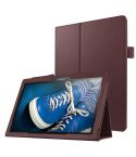 Litchi Texture Horizontal Flip Solid Color Leather Case with Holder for Lenovo TAB 2 A10-30 X30F & TAB 2 A10-70F, 10.1 inch(Coffee)