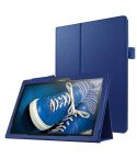 Litchi Texture Horizontal Flip Solid Color Leather Case with Holder for Lenovo TAB 2 A10-30 X30F & TAB 2 A10-70F, 10.1 inch(Dark Blue)