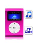 TF / Micro SD Card Slot MP3 Player with LCD Screen, Metal Clip(Magenta)
