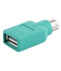 USB A Jack to mini DIN6 male Adapter (USB to PS/2)(Green)