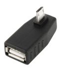 Micro USB Male to USB 2.0 AF Adapter with 90 Degree Angle, Support OTG Function(Black)