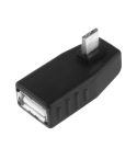 Micro USB Male to USB 2.0 AF Adapter with 90 Degree Angle, Support OTG Function(Black)
