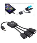 17.8cm 3 Ports USB-C / Type-C 3.1 OTG Charge HUB Cable, For Galaxy S8 & S8 + / LG G6 / Huawei P10 & P10 Plus / Xiaomi Mi 6 & Max 2 and other Smartphones(Black)